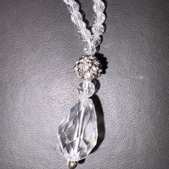 Swarovski Silver Crystal Drop Necklace - Picture 2 of 5